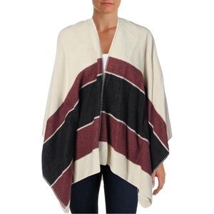 Sanctuary Blanket Wool Wrap Jacket Moonrise Base Mulberry Stripe/Charcoal Stripe